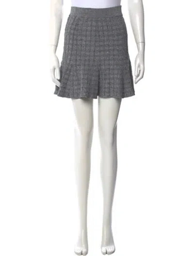 Pre-owned A.l.c Plaid Print Mini Skirt In Gray