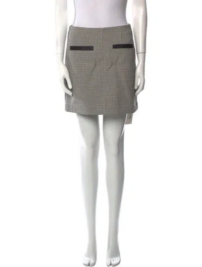 Pre-owned A.l.c Plaid Print Mini Skirt In Neutral