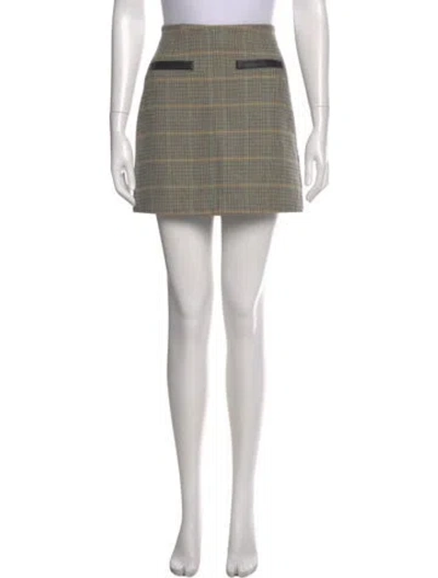 Pre-owned A.l.c Plaid Print Mini Skirt In Neutral