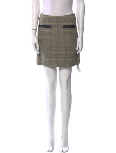 Pre-owned A.l.c Plaid Print Mini Skirt In Neutral