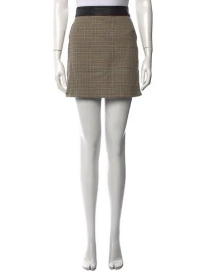 Pre-owned A.l.c Plaid Print Mini Skirt In Neutral
