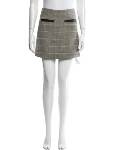 Pre-owned A.l.c Plaid Print Mini Skirt In Neutral