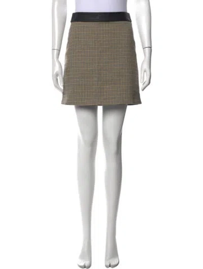 Pre-owned A.l.c Plaid Print Mini Skirt In Neutrals