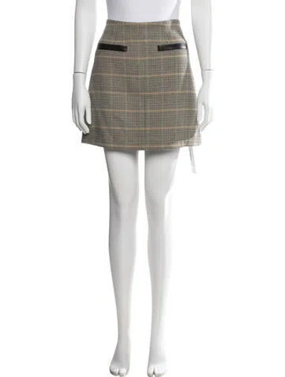 Pre-owned A.l.c Plaid Print Mini Skirt In Neutrals