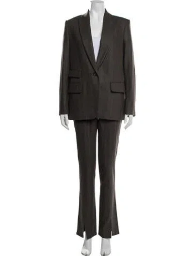 Pre-owned A.l.c Plaid Print Pantsuit In Brown