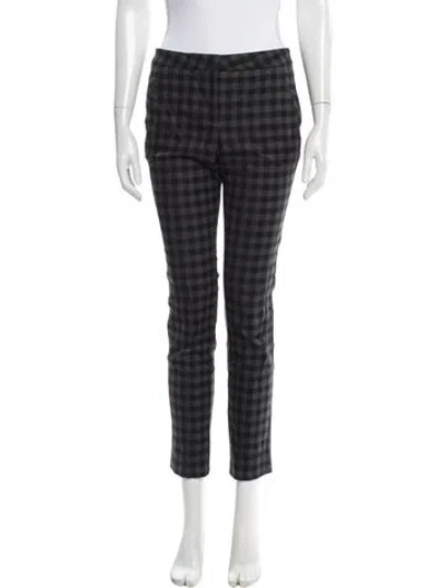 Pre-owned A.l.c Plaid Print Skinny Leg Pants In Neutral