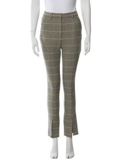 Pre-owned A.l.c Plaid Print Skinny Leg Pants In Neutral