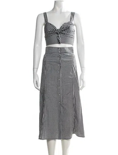 Pre-owned A.l.c Plaid Print Skirt Set