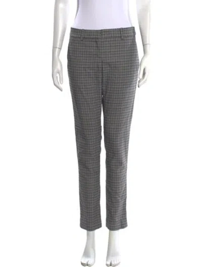 Pre-owned A.l.c Plaid Print Straight Leg Pants In Black