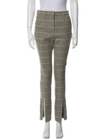 Pre-owned A.l.c Plaid Print Straight Leg Pants In Multi