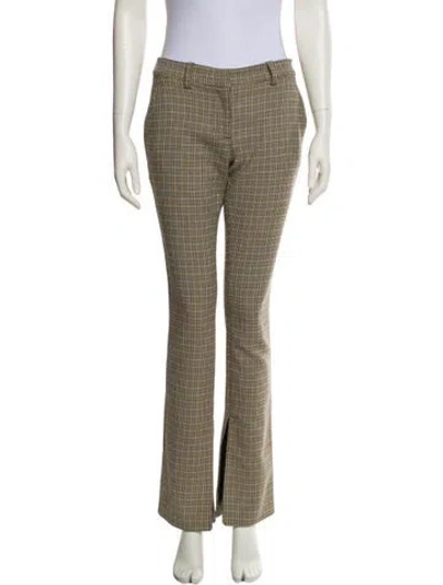 Pre-owned A.l.c Plaid Print Straight Leg Pants In Multi
