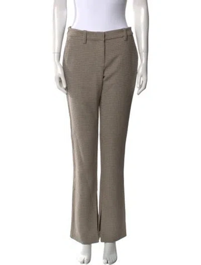 Pre-owned A.l.c Plaid Print Straight Leg Pants In Neutral