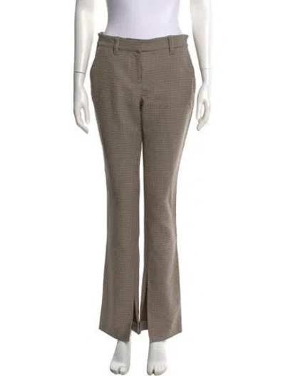 Pre-owned A.l.c Plaid Print Straight Leg Pants In Neutral