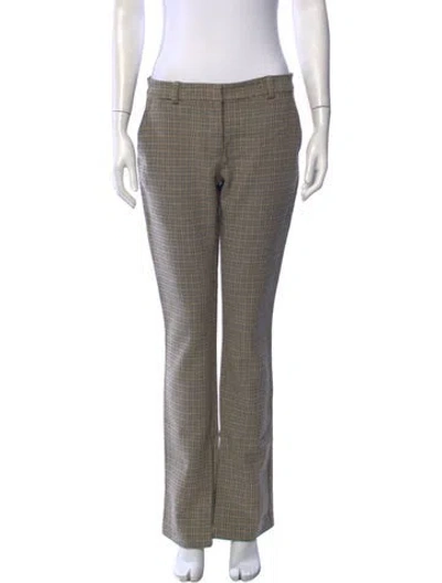 Pre-owned A.l.c Plaid Print Straight Leg Pants In Neutrals