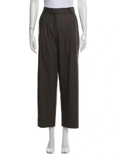 Pre-owned A.l.c Plaid Print Wide Leg Pants In Black