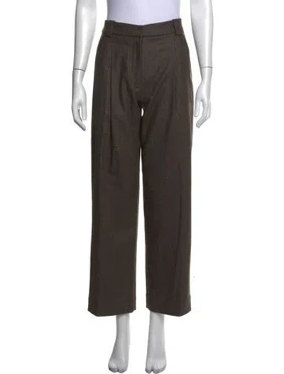 Pre-owned A.l.c Plaid Print Wide Leg Pants In Grey