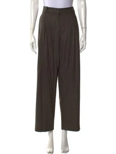 Pre-owned A.l.c Plaid Print Wide Leg Pants In Grey
