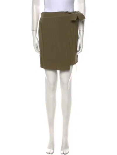 Pre-owned A.l.c Pleated Accents Knee-length Skirt In Green