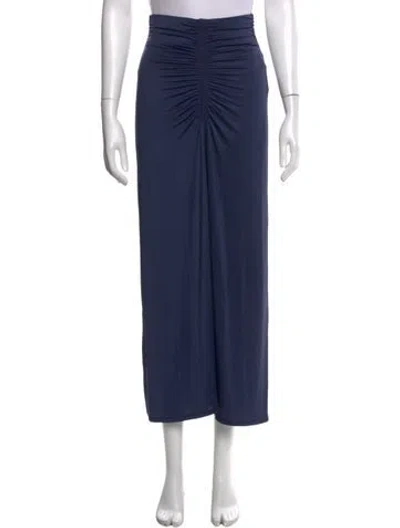 Pre-owned A.l.c Pleated Accents Long Skirt In Blue