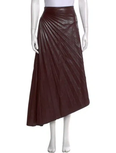 Pre-owned A.l.c Pleated Accents Long Skirt In Brown