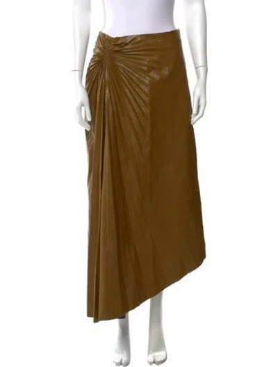 Pre-owned A.l.c Pleated Accents Long Skirt In Brown