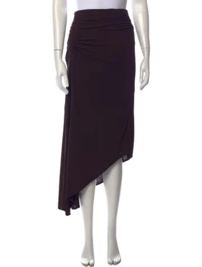 Pre-owned A.l.c Pleated Accents Long Skirt In Brown