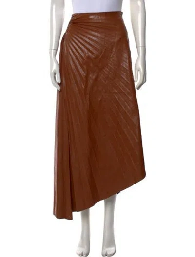 Pre-owned A.l.c Pleated Accents Long Skirt In Brown