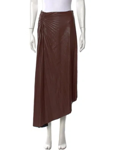 Pre-owned A.l.c Pleated Accents Long Skirt In Brown