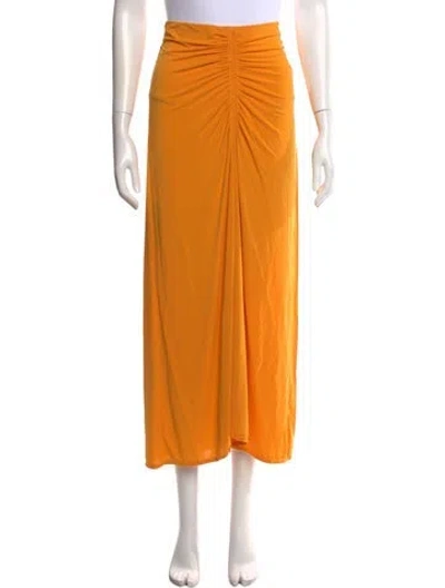 Pre-owned A.l.c Pleated Accents Long Skirt In Orange