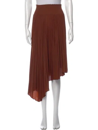 Pre-owned A.l.c Pleated Accents Long Skirt In Orange