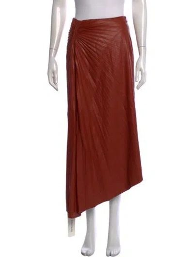 Pre-owned A.l.c Pleated Accents Long Skirt In Orange