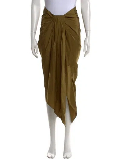 Pre-owned A.l.c Pleated Accents Long Skirt W/ Tags In Green