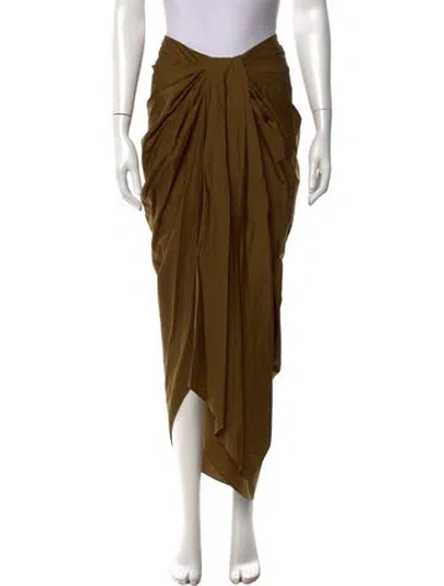 Pre-owned A.l.c Pleated Accents Long Skirt W/ Tags In Green