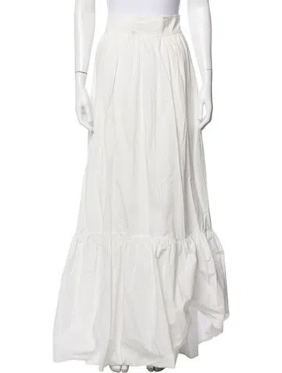Pre-owned A.l.c Pleated Accents Long Skirt W/ Tags In White