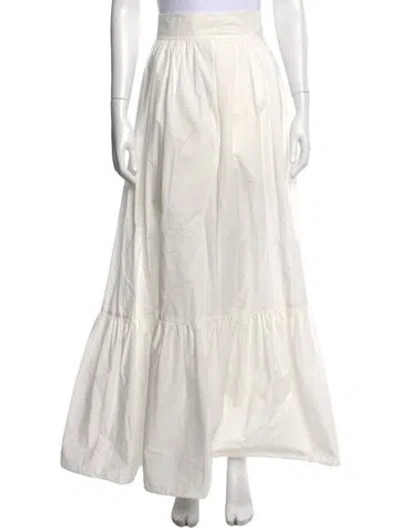 Pre-owned A.l.c Pleated Accents Long Skirt In White