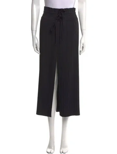 Pre-owned A.l.c Pleated Accents Midi Length Skirt In Black