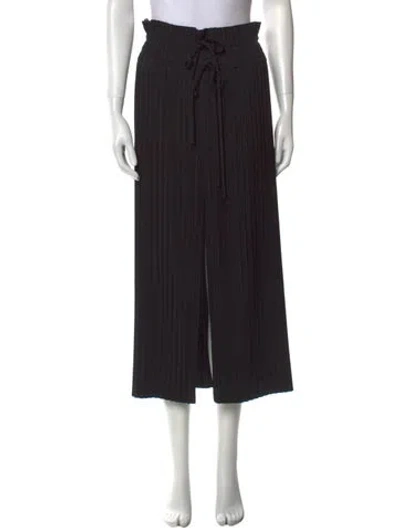 Pre-owned A.l.c Pleated Accents Midi Length Skirt In Black