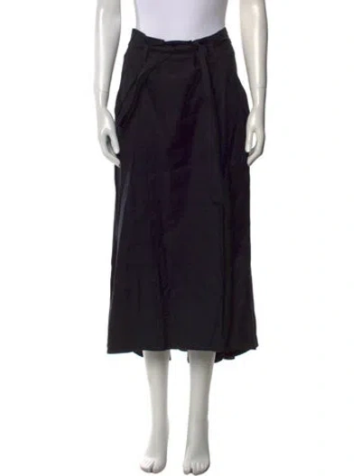 Pre-owned A.l.c Pleated Accents Midi Length Skirt In Black