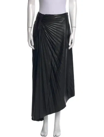 Pre-owned A.l.c Pleated Accents Midi Length Skirt In Black