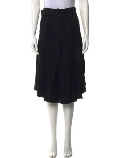 Pre-owned A.l.c Pleated Accents Midi Length Skirt In Black