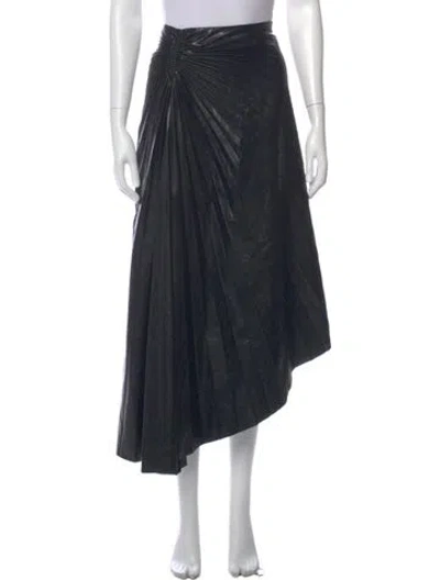 Pre-owned A.l.c Pleated Accents Midi Length Skirt In Black