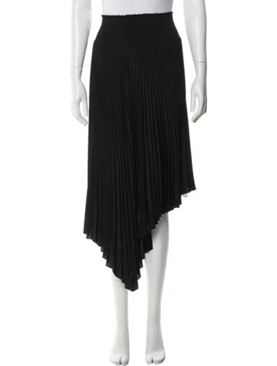 Pre-owned A.l.c Pleated Accents Midi Length Skirt In Black