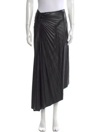 Pre-owned A.l.c Pleated Accents Midi Length Skirt In Black