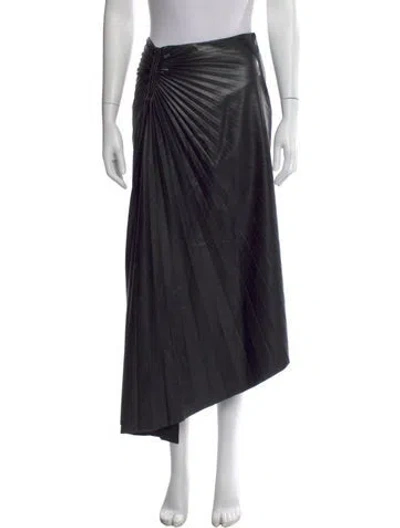 Pre-owned A.l.c Pleated Accents Midi Length Skirt In Black