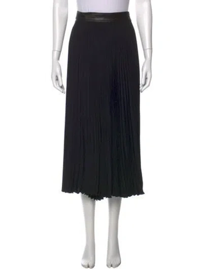 Pre-owned A.l.c Pleated Accents Midi Length Skirt In Black