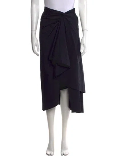 Pre-owned A.l.c Pleated Accents Midi Length Skirt In Black