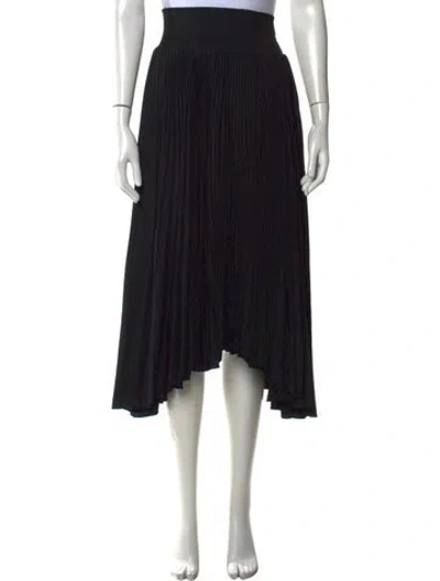 Pre-owned A.l.c Pleated Accents Midi Length Skirt In Black