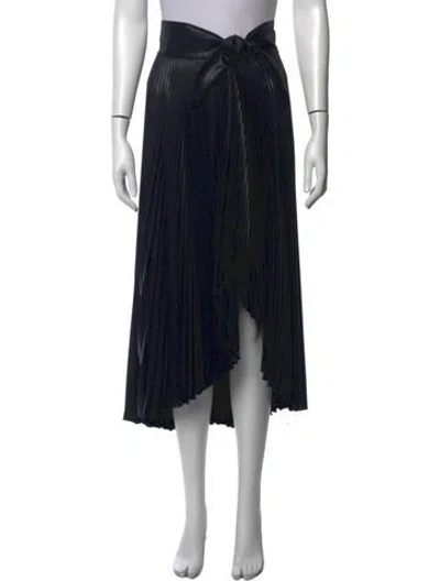 Pre-owned A.l.c Pleated Accents Midi Length Skirt In Black