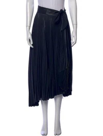 Pre-owned A.l.c Pleated Accents Midi Length Skirt In Blue