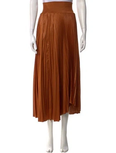 Pre-owned A.l.c Pleated Accents Midi Length Skirt In Brown
